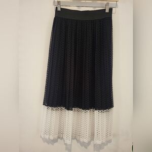Sandro Black and White Layered Maxi Skirt